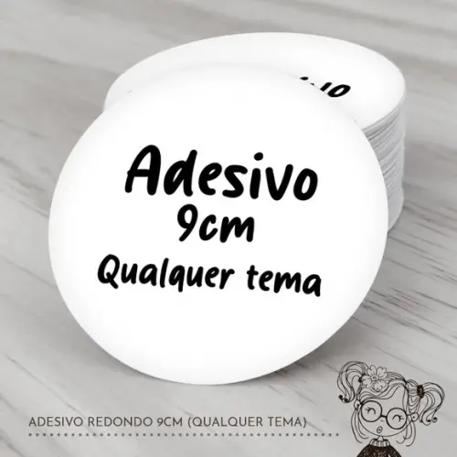 Adesivo Redondo 9cm (qualquer Tema)