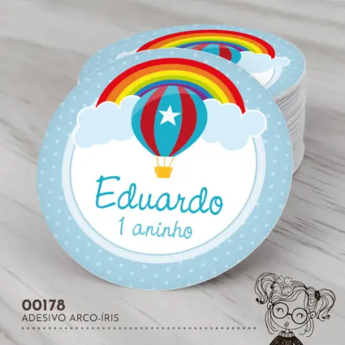 Adesivo Redondo Arco-íris - 00178