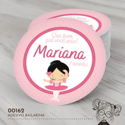 Adesivo Redondo Bailarina - 00162