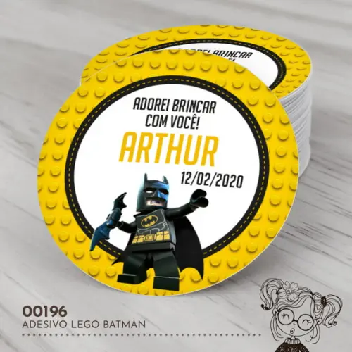 Adesivo Redondo Batman Lego - 00196