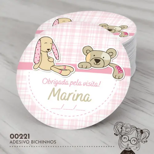 Adesivo Redondo Bichinhos - 00221