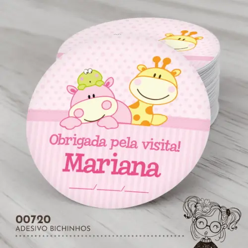 Adesivo Redondo Bichinhos - 00720
