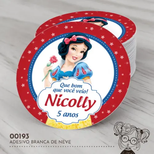 Adesivo Redondo Branca de Neve - 00193