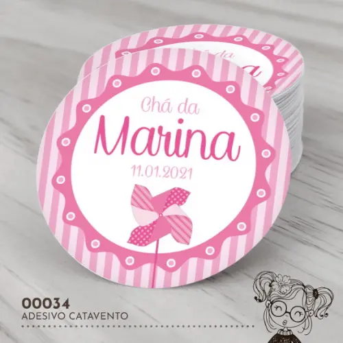 Adesivo Redondo Catavento - 00034