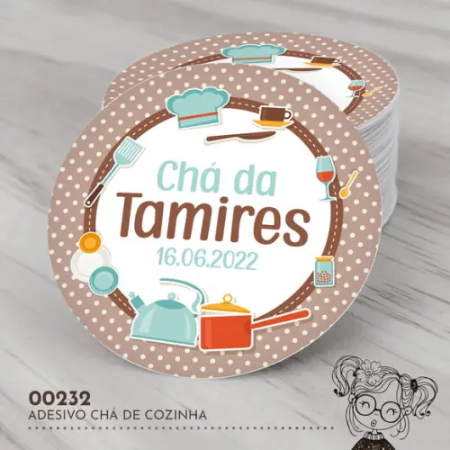 Adesivo Redondo Chá de Cozinha - 00232