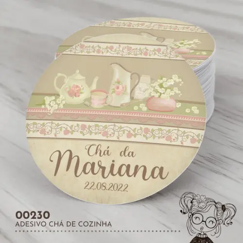 Adesivo Redondo Chá de Cozinha - 00230