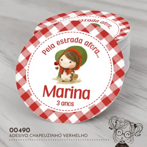 Adesivo Redondo Chapeuzinho Vermelho - 00490