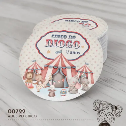 Adesivo Redondo Circo - 00722