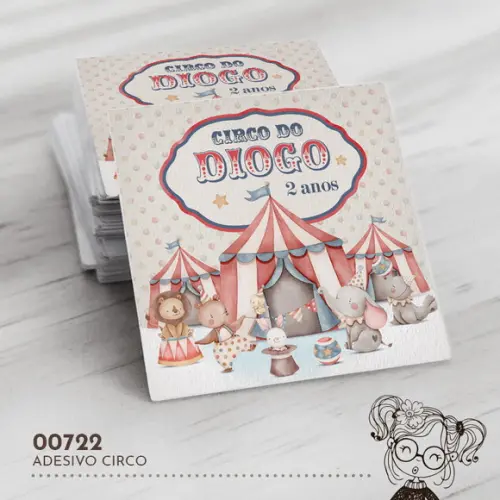 Adesivo Redondo Circo - 00722