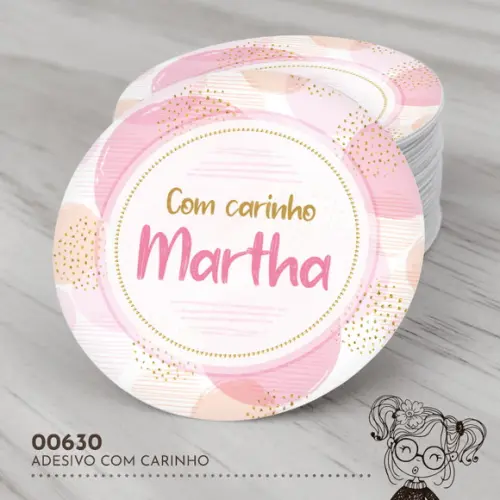 Adesivo Redondo com Carinho - 00630