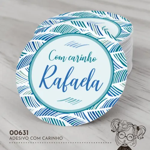 Adesivo Redondo com Carinho - 00631