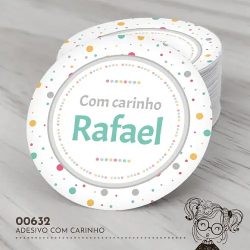 Adesivo Redondo com Carinho - 00632