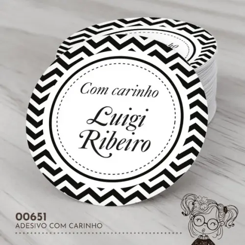 Adesivo Redondo com Carinho - 00651