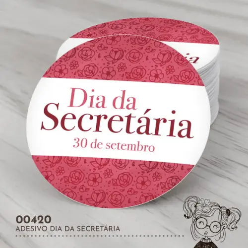 Adesivo Redondo Dia da Secretária - 00420