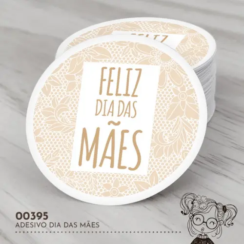 Adesivo Redondo Dia das Mães - 00395
