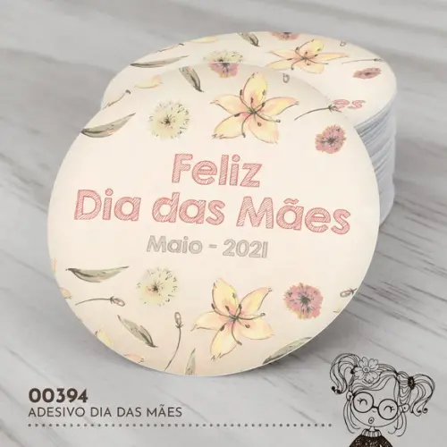 Adesivo Redondo Dia das Mães - 00394