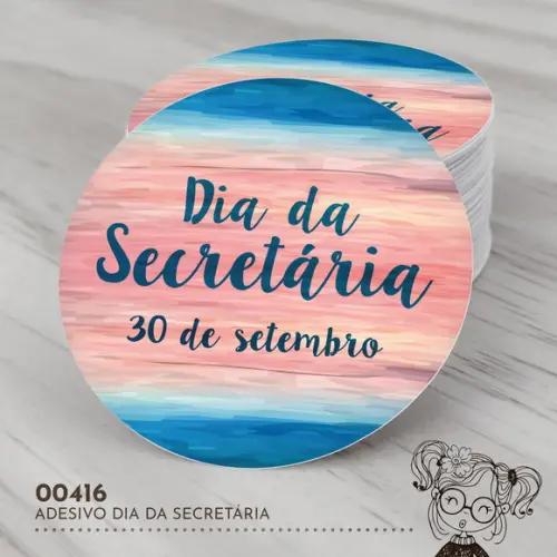 Adesivo Redondo Dia da Secretária - 00416