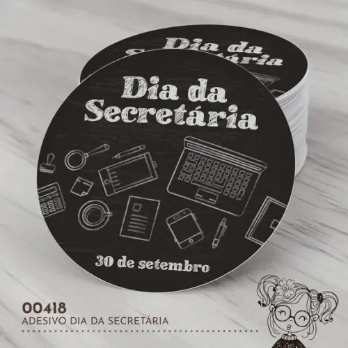 Adesivo Redondo Dia da Secretária - 00418