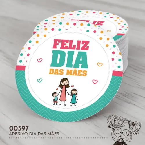 Adesivo Redondo Dia das Mães - 00397