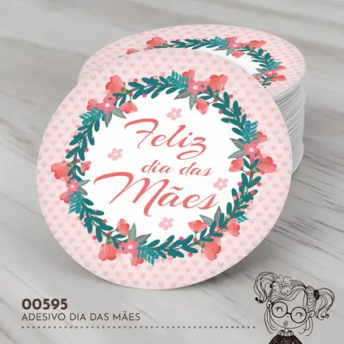 Adesivo Redondo Dia das Mães - 00595