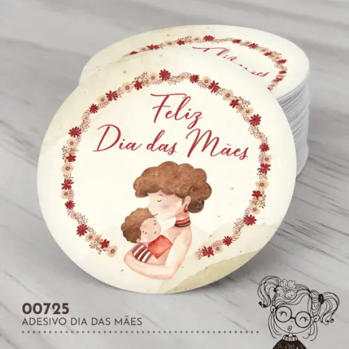 Adesivo Redondo Dia das Mães - 00725