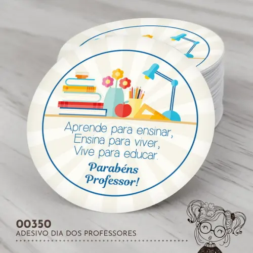 Adesivo Redondo Dia dos Professores - 00350
