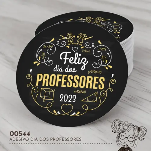 Adesivo Redondo Dia dos Professores - 00544