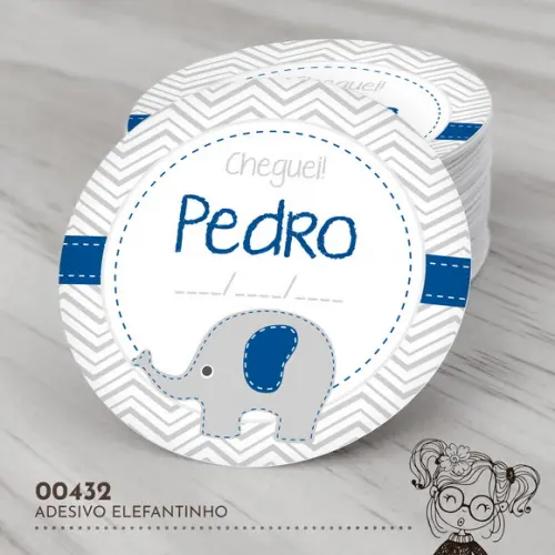 Adesivo Redondo Elefantinho - 00432