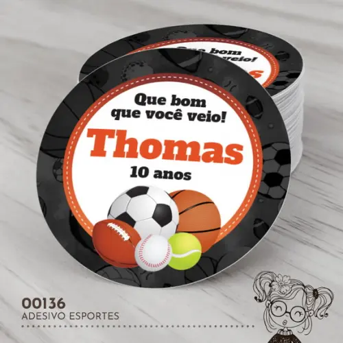Adesivo Redondo Esportes - 00136