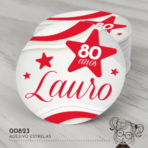Adesivo Redondo Estrelas - 00823
