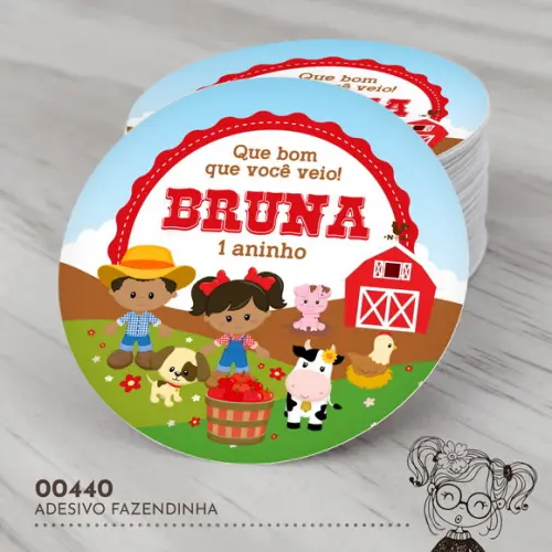 Adesivo Redondo Fazendinha - 00440