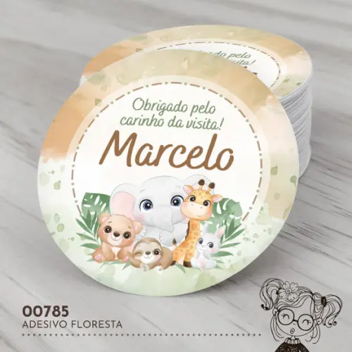 Adesivo Redondo Floresta - 00785