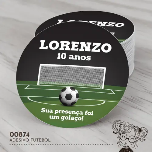 Adesivo Redondo Futebol - 00874