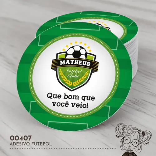Adesivo Redondo Futebol - 00407