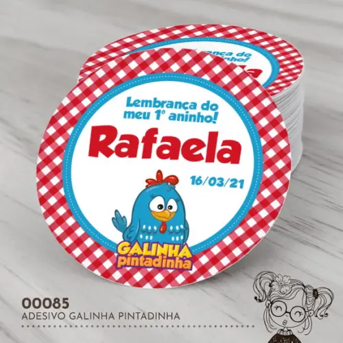 Adesivo Redondo Galinha Pintadinha 00085