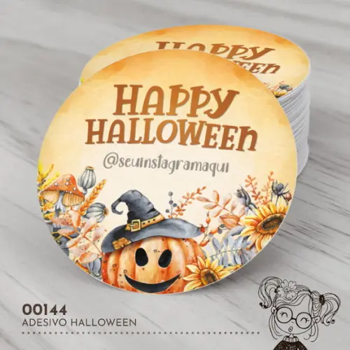 Adesivo Redondo Halloween - 00144