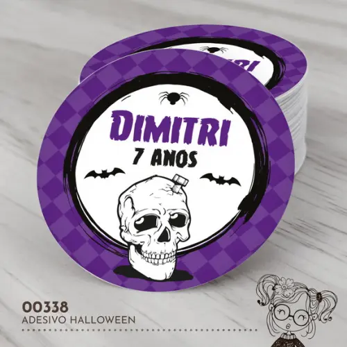 Adesivo Redondo Halloween - 00338