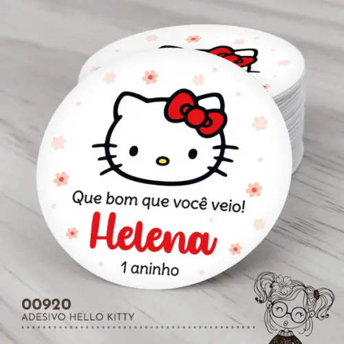Adesivo Redondo Hello Kitty - 00920