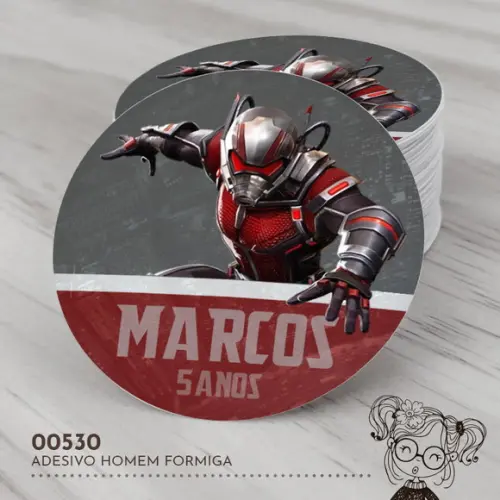 Adesivo Redondo Homem Formiga - 00530