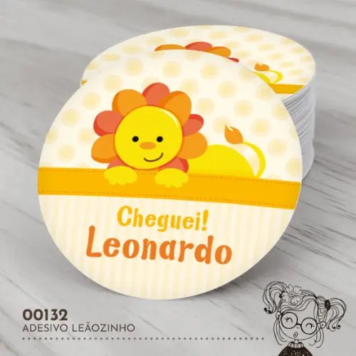 Adesivo Redondo Leãozinho - 00132