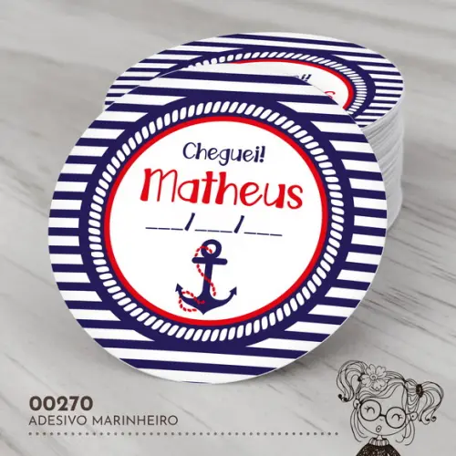 Adesivo Redondo Marinheiro - 00270