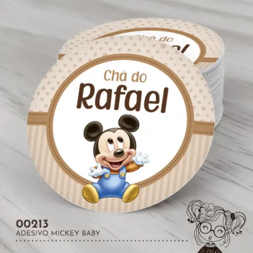 Adesivo Redondo Mickey Baby - 00213
