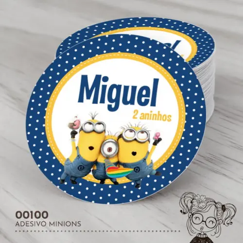 Adesivo Redondo Minions - 00100
