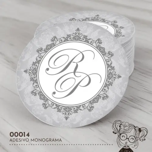 Adesivo Redondo Monograma - 00014