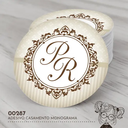 Adesivo Redondo Monograma - 00287