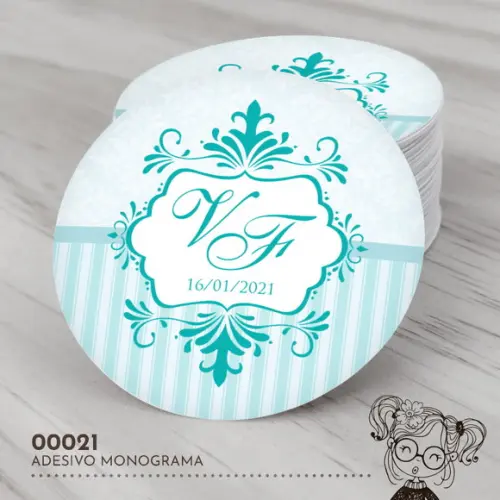 Adesivo Redondo Monograma - 00021