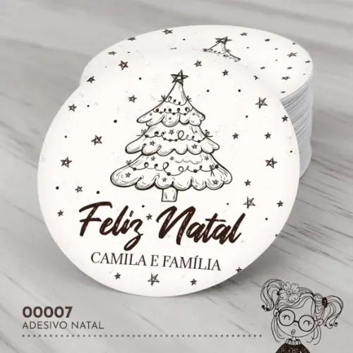 Adesivo Redondo Natal - 00007