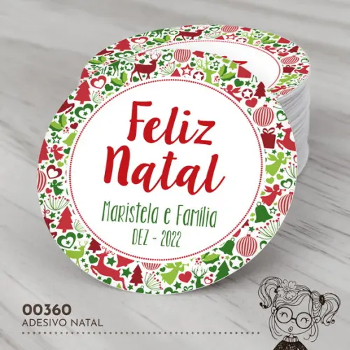 Adesivo Redondo Natal - 00360