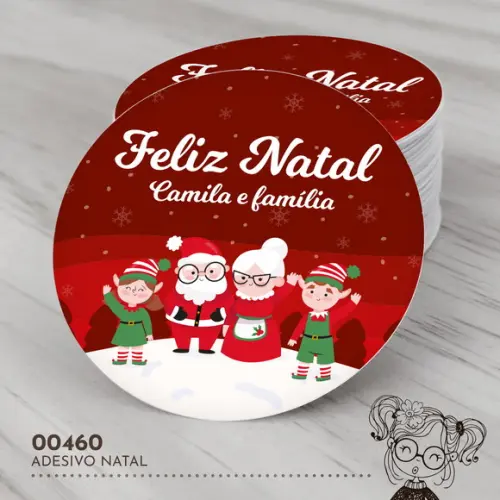 Adesivo Redondo Natal - 00460