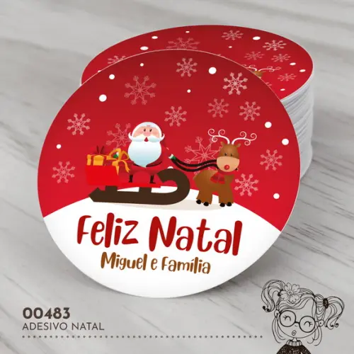 Adesivo Redondo Natal - 00483